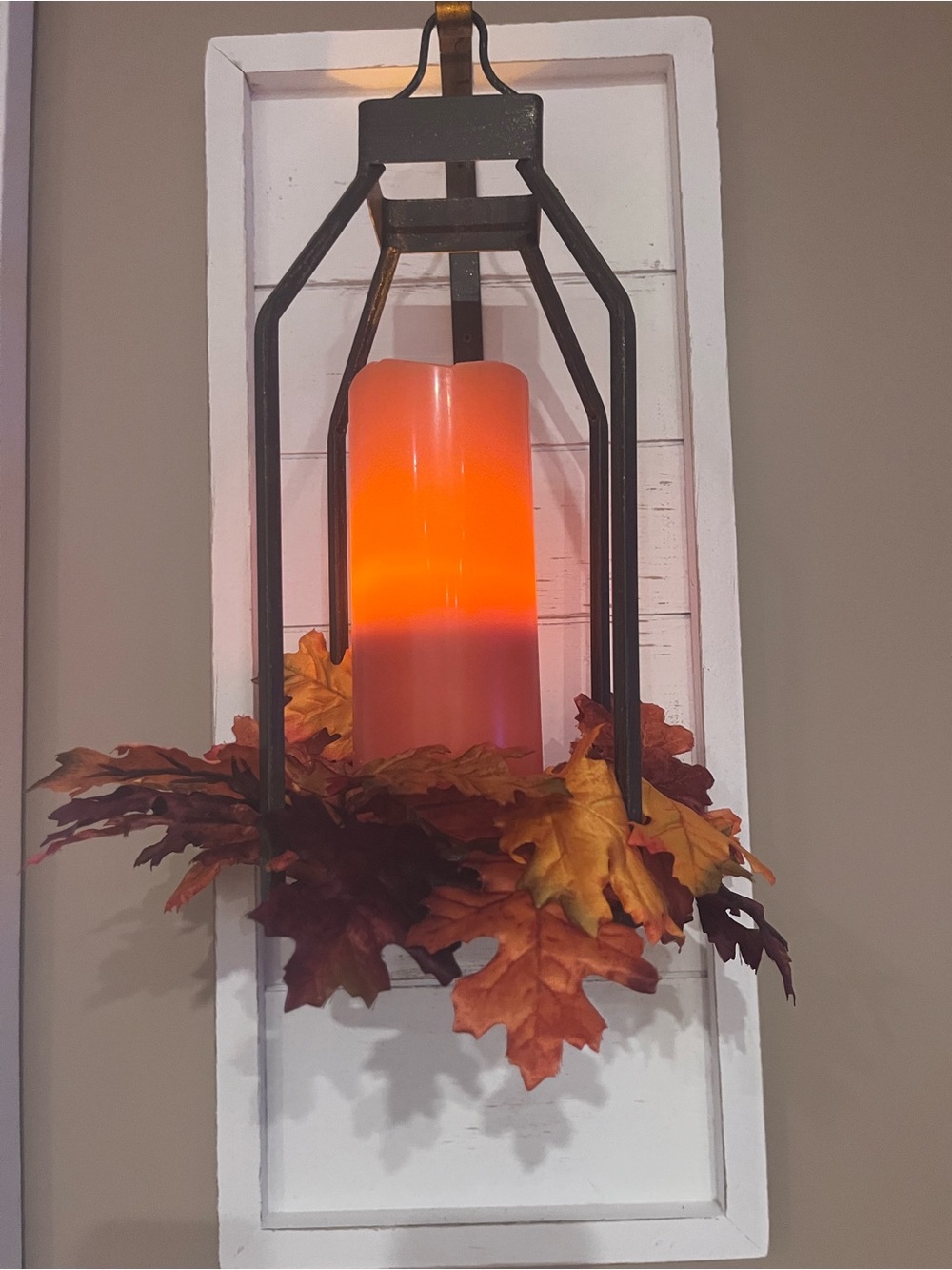 Fall candle and candle ring set
